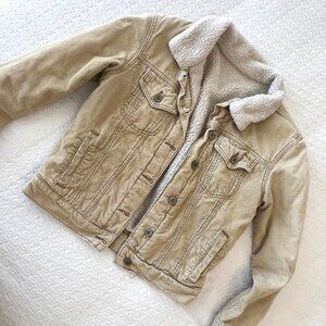 John Galt California - Tan Corduroy - Sherpa Lined - Jacket - Size Small